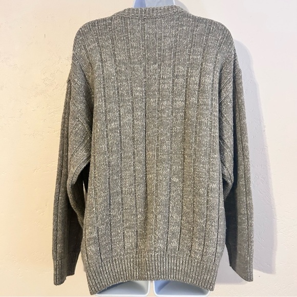 BRUMMELL Wool Taupe Cable Kit Fisherman’s Sweater Unisex Women XL Men L - Picture 5 of 8